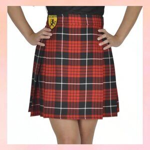Sportkilt XL Red Plaid Pleated Mini Skirt - Tartan